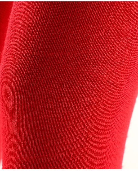 Cute Walk by Babyhug Cotton Knit Full Length Antibacterial Wash Tights - Red