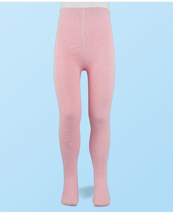 Cute Walk by Babyhug Cotton Knit Antibacterial Wash Solid Tights - Pink