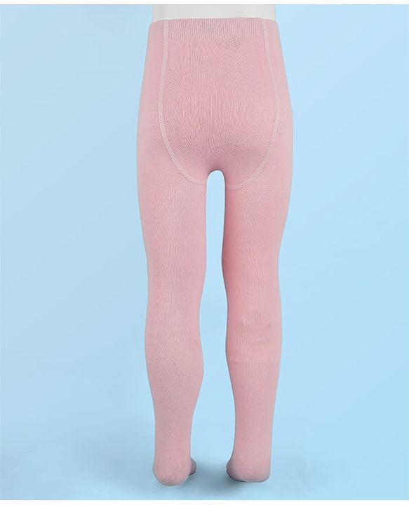 Cute Walk by Babyhug Cotton Knit Antibacterial Wash Solid Tights - Pink