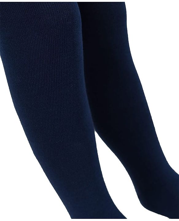 Cute Walk by Babyhug Cotton Knit Full Length Antibacterial Wash Tights - Navy Blue