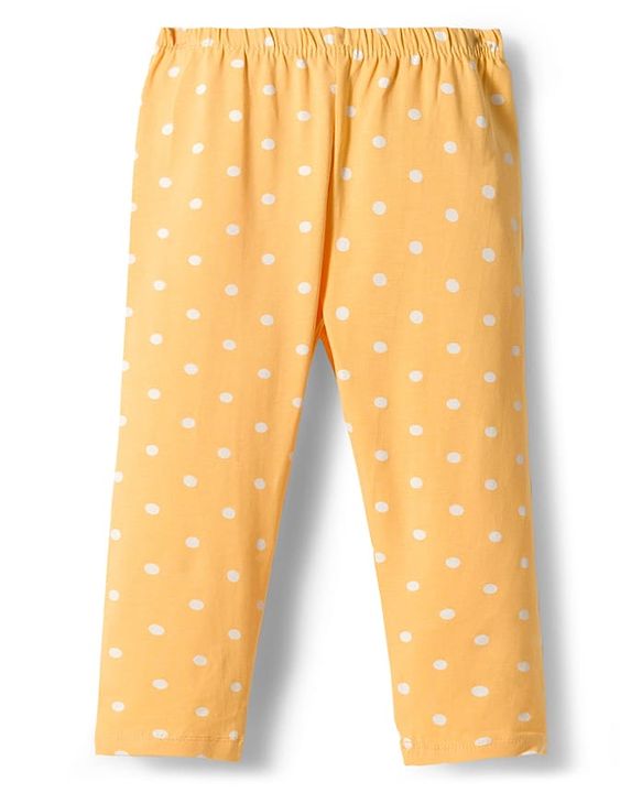 Babyhug Cotton Lycra Knit Full Length Leggings with Heart Polka Dots & Floral Print Pack of 3 - Multicolor