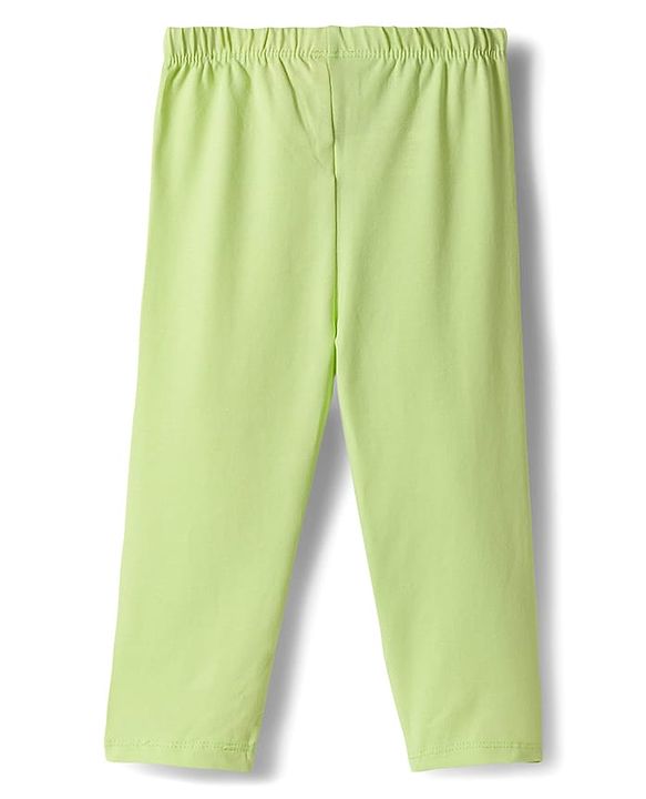 Babyhug Cotton Lycra Knit Full Length Leggings With Floral Print Pack Of 3 - Pink Lime Green & White