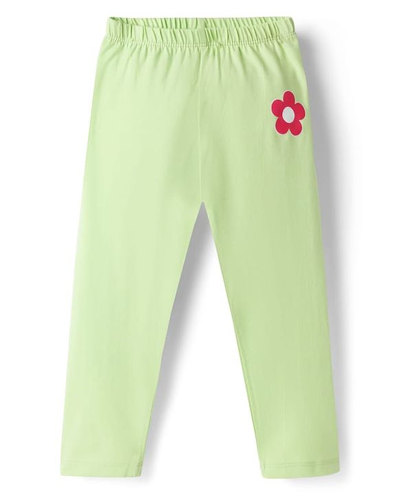 Babyhug Cotton Lycra Knit Full Length Leggings with Floral & Polka Dot Print Pack of 3 - Multicolor