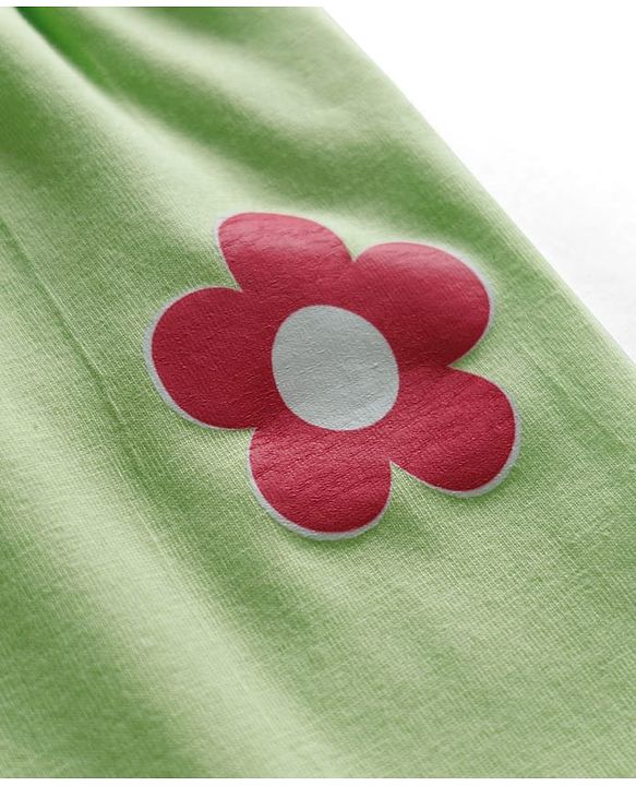 Babyhug Cotton Lycra Knit Full Length Leggings with Floral & Polka Dot Print Pack of 3 - Multicolor