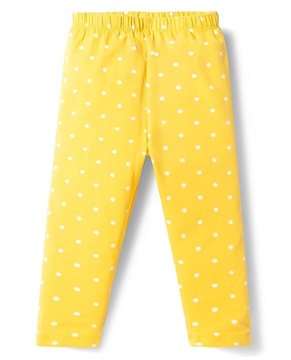Babyhug Cotton Lycra Knit Full Length Leggings with Floral Print Pack of 3 - Multicolor