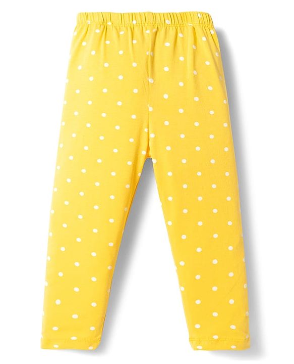Babyhug Cotton Lycra Knit Full Length Leggings with Floral Print Pack of 3 - Multicolor