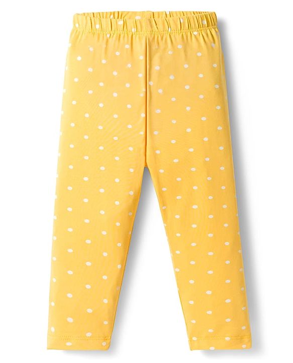Babyhug Cotton Lycra Knit Full Length Leggings with Floral Print Pack of 3 - Multicolor