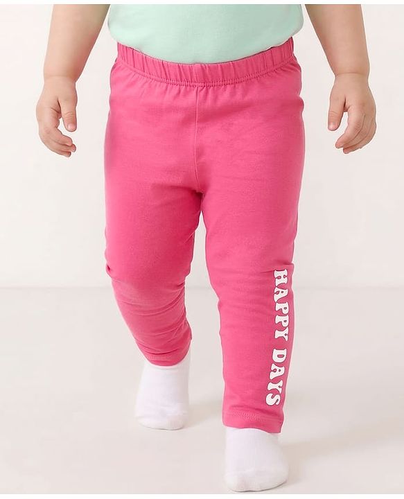 Babyhug Cotton Lycra Knit Full Length Leggings with Floral Print Pack of 3 - Multicolor