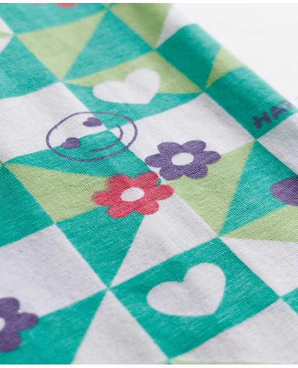 Babyhug Cotton Lycra Knit Full Length Leggings with Floral Print Pack of 3 - Multicolor