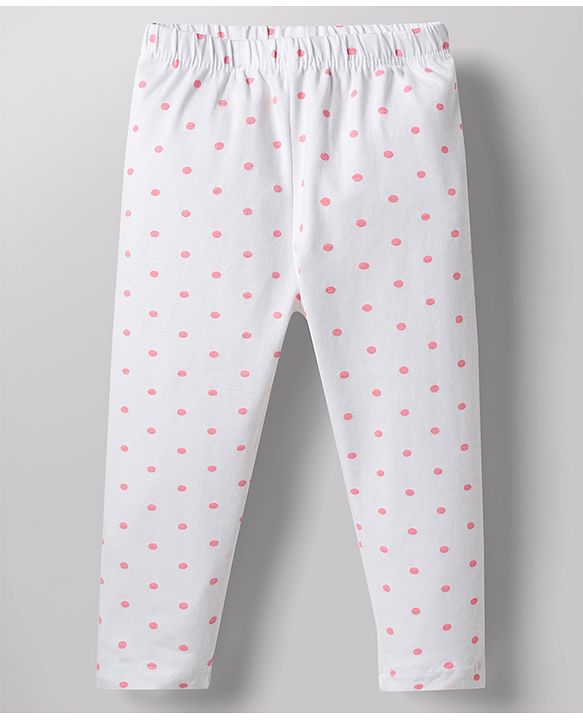 Babyhug Cotton Knit Full Length Leggings with Polka Dots & Star Print Pack of 5 - Multicolour