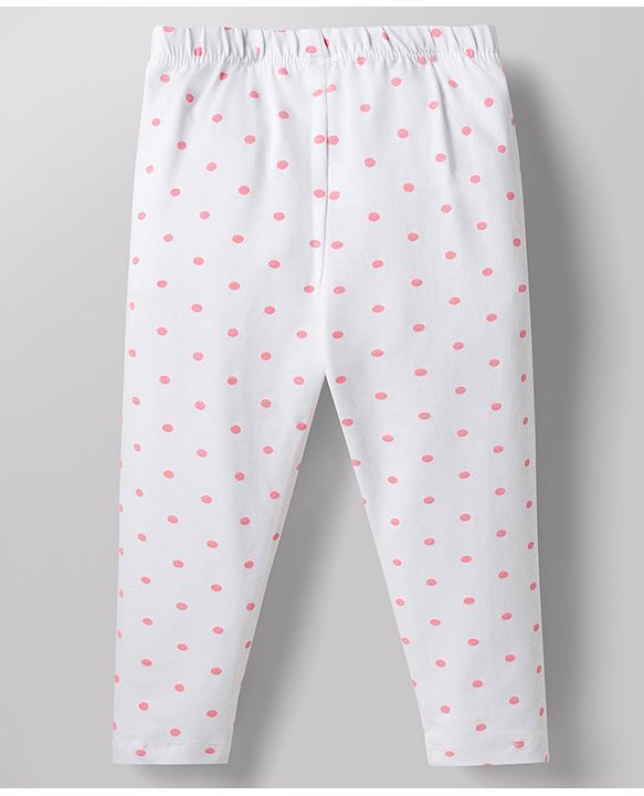 Babyhug Cotton Knit Full Length Leggings with Polka Dots & Star Print Pack of 5 - Multicolour