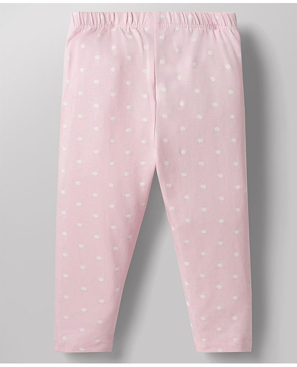 Babyhug Cotton Knit Full Length Leggings with Polka Dots & Star Print Pack of 5 - Multicolour