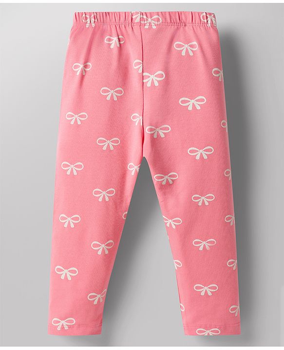 Babyhug Cotton Knit Full Length Leggings with Polka Dots & Star Print Pack of 5 - Multicolour