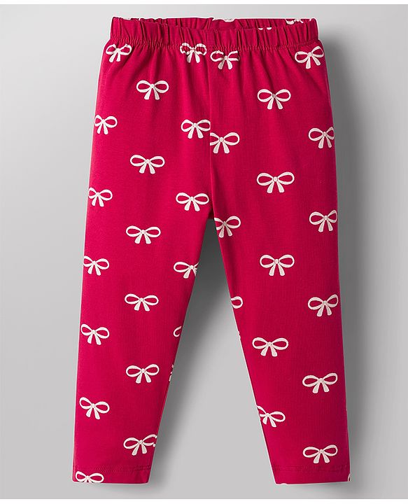 Babyhug Cotton Knit Full Length Leggings with Polka Dots & Star Print Pack of 5 - Multicolour