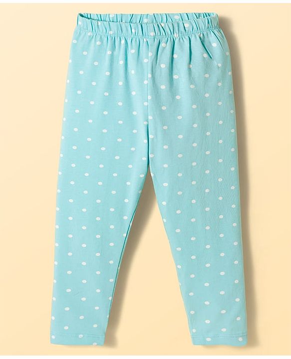 Babyhug Cotton Lycra Knit Full Length Polka Dots & Star Printed Leggings Pack Of 5 - Multicolour