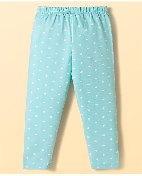 Babyhug Cotton Lycra Knit Full Length Polka Dots & Star Printed Leggings Pack Of 5 - Multicolour