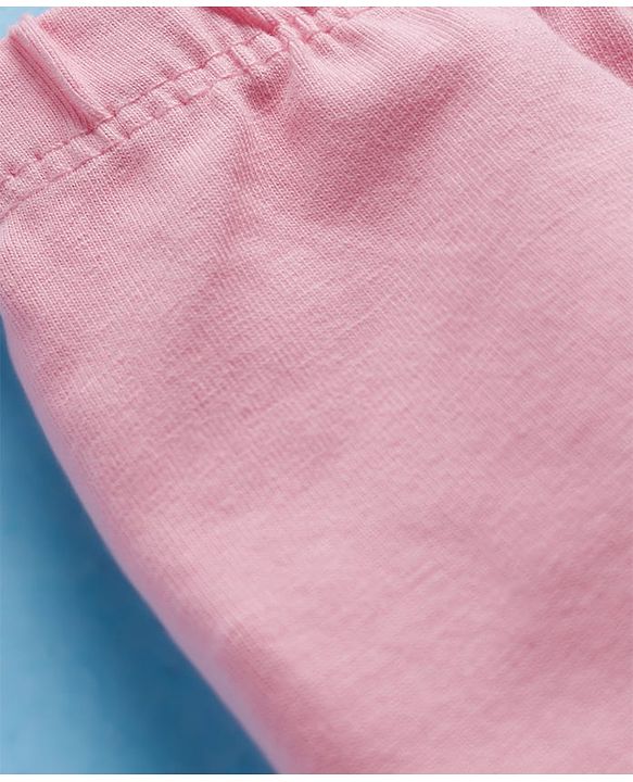Babyhug Cotton Lycra Knit Full Length Solid Colour Leggings - Pink