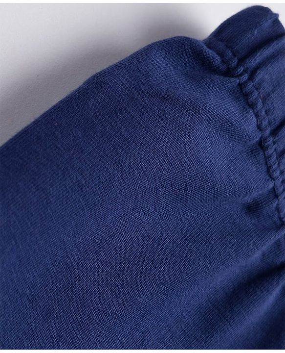 Babyhug Cotton Lycra Knit Full Length Solid Colour Leggings - Navy Blue