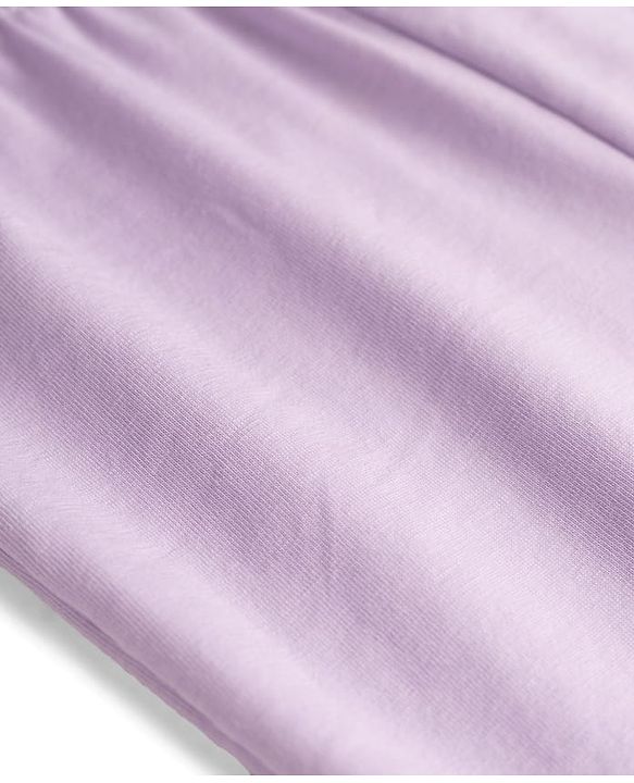 Babyhug Cotton Knit Full Length Solid Color Leggings - Lavender