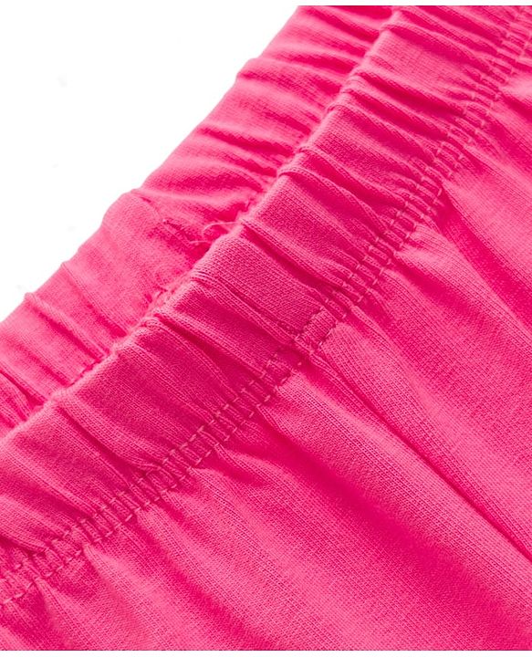 Babyhug Cotton Lycra Knit Full Length Solid Leggings - Dark Pink