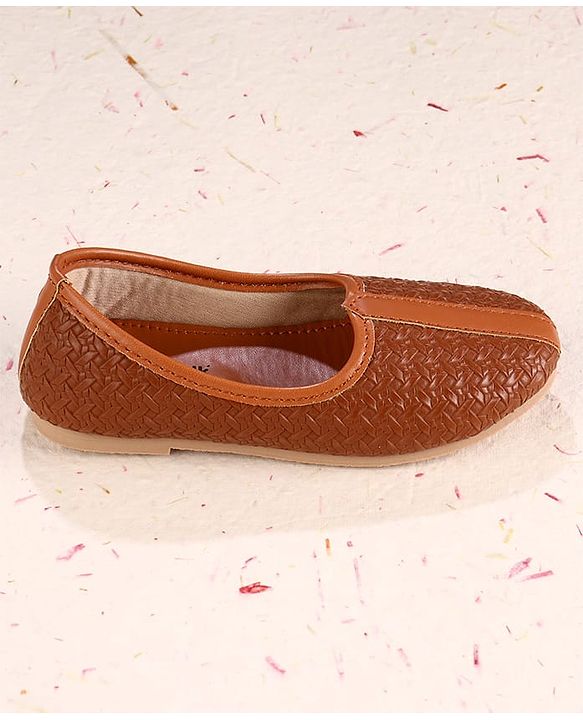 Cute Walk by Babyhug Slip on Self Designed Mojaris - Brown
