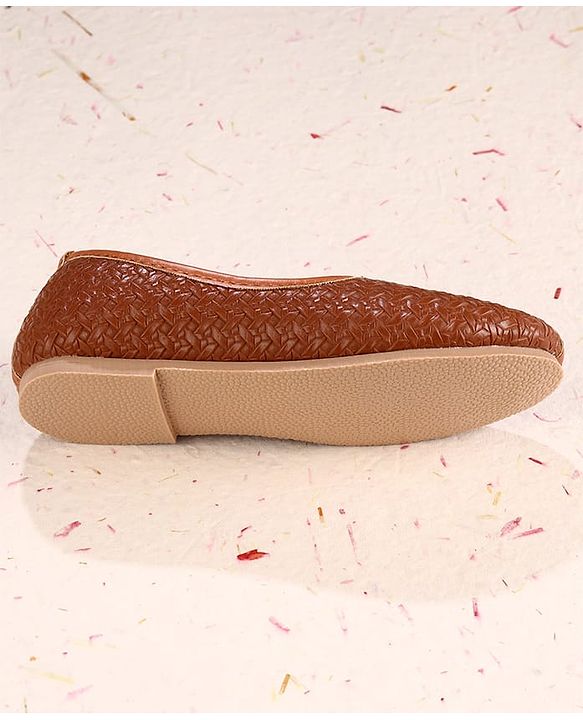 Cute Walk by Babyhug Slip on Self Designed Mojaris - Brown
