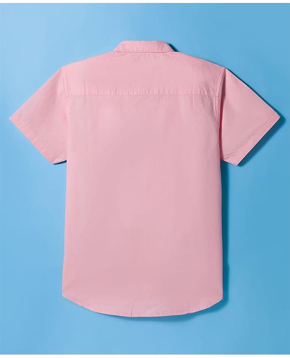 Pine Kids Cotton Woven Half Sleeves Solid Shirt - White