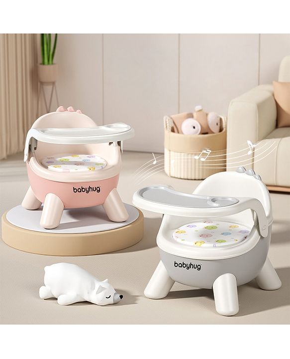 Babyhug 2 in 1 Multipurpose Kids Chair & Meal Chair with Detachable Tray - Pink| BPA-Free| Toddler Chair with Cushioned Seat| High Backrest & Stable Legs