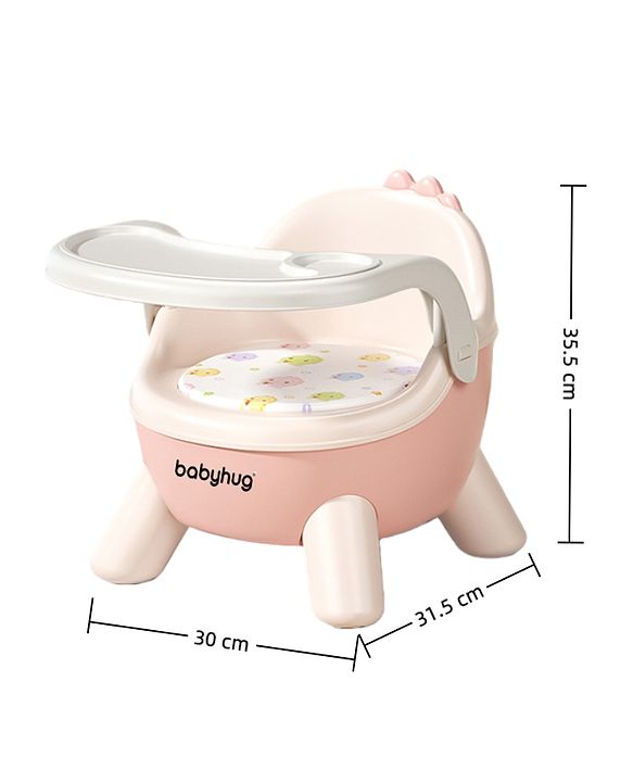 Babyhug 2 in 1 Multipurpose Kids Chair & Meal Chair with Detachable Tray - Pink| BPA-Free| Toddler Chair with Cushioned Seat| High Backrest & Stable Legs