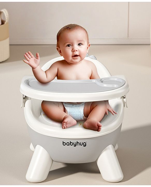 Babyhug 2 in 1 Multipurpose Kids Chair & Meal Chair with Detachable Tray - Pink| BPA-Free| Toddler Chair with Cushioned Seat| High Backrest & Stable Legs