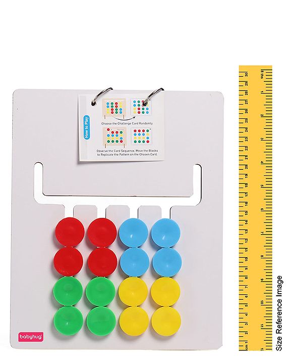 Babyhug Wooden Montessori Slide Puzzle| Colour & Pattern Matching Learning Toy| Early Brain Development| Motor Skills| Gift for Boys & Girls| BIS Certified| Gifting Option for 4 Years+