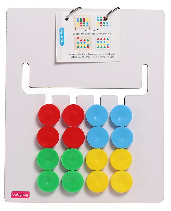 Babyhug Wooden Montessori Slide Puzzle| Colour & Pattern Matching Learning Toy| Early Brain Development| Motor Skills| Gift for Boys & Girls| BIS Certified| Gifting Option for 4 Years+