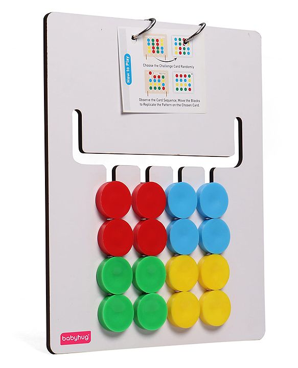Babyhug Wooden Montessori Slide Puzzle| Colour & Pattern Matching Learning Toy| Early Brain Development| Motor Skills| Gift for Boys & Girls| BIS Certified| Gifting Option for 4 Years+
