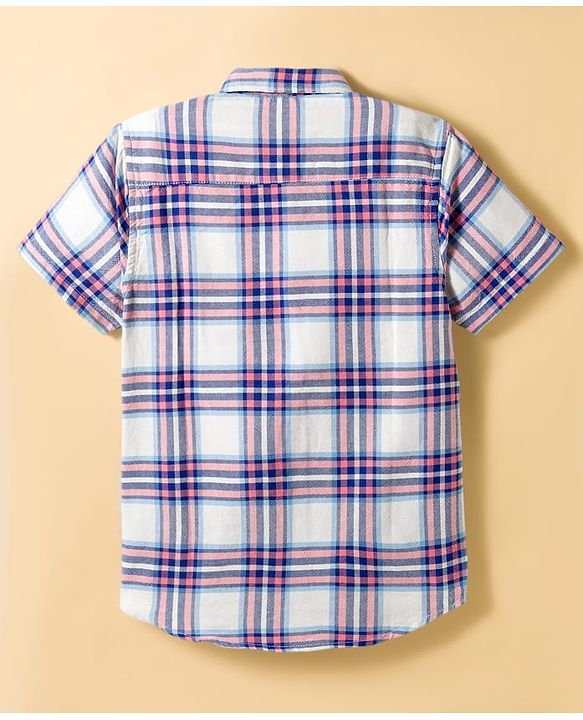 Pine Kids Cotton Woven Half Sleeves Checks Shirt With T-Shirt  - Multicolour