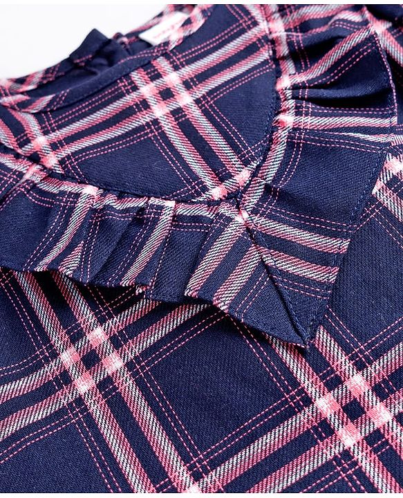 Babyhug Cotton Woven Full Sleeves Checks Top - Multicolor