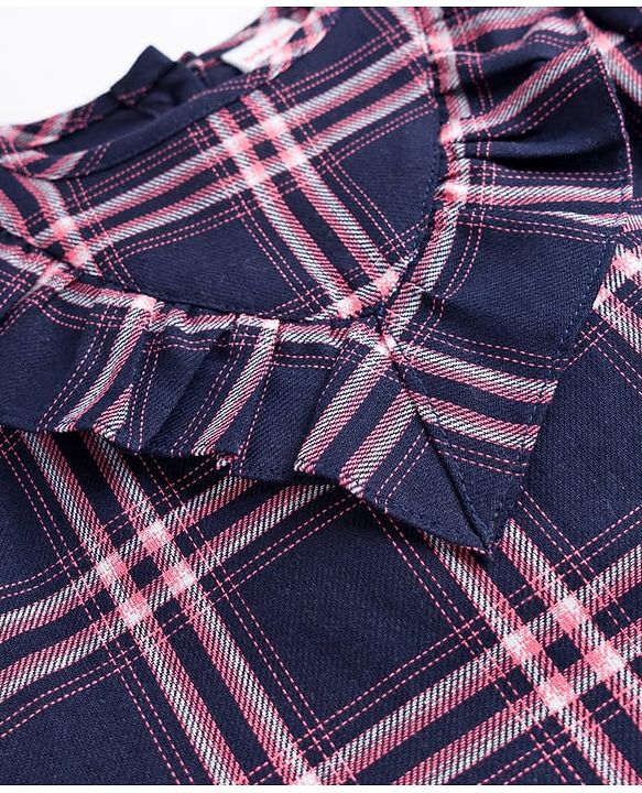 Babyhug Cotton Woven Full Sleeves Checks Top - Multicolor