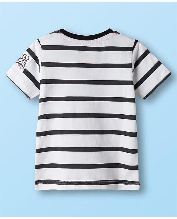 Babyhug Disney Single Jersey Knit Half Sleeve T-Shirt & Shorts Set with Mickey Mouse Graphic - Black & White