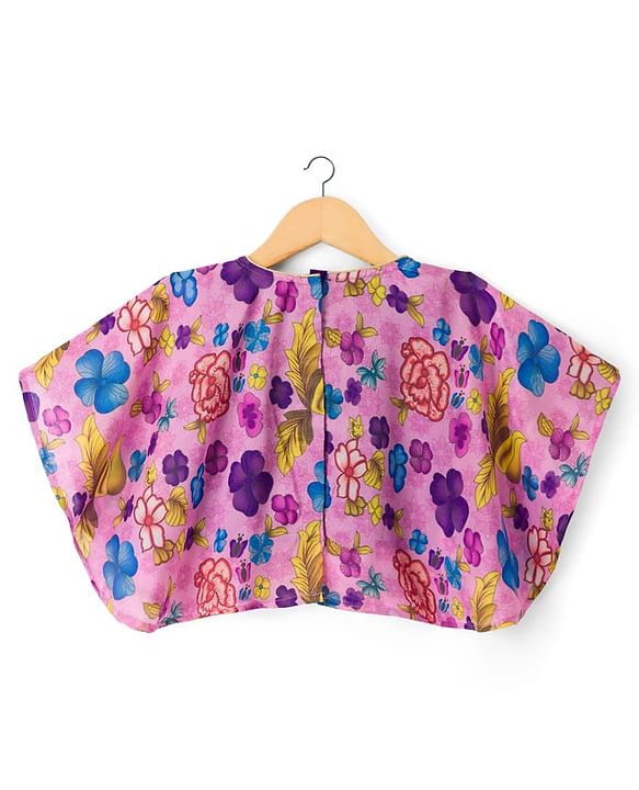 Babyhug Woven Half Sleeves Indo Western Set With Floral Print - Purple