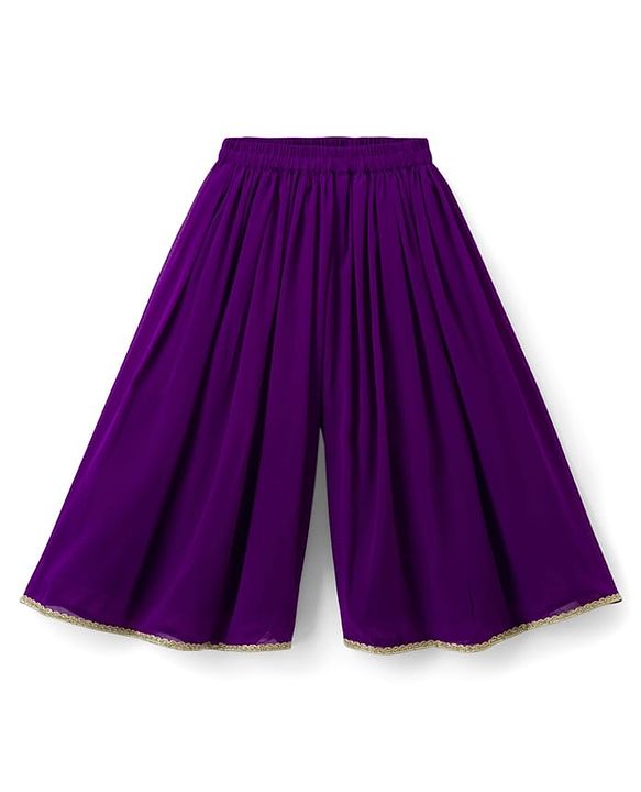 Babyhug Woven Half Sleeves Indo Western Set With Floral Print - Purple