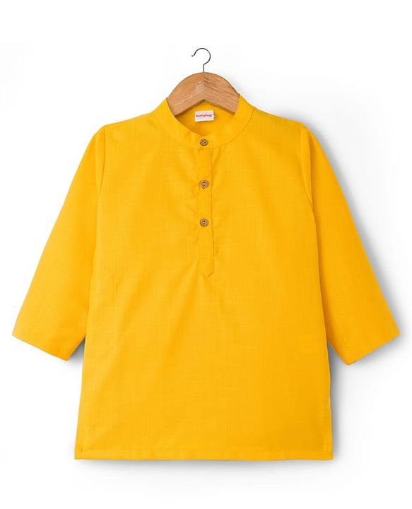 Babyhug Woven Full Sleeves Kurta Pajama & Floral Embroidery Jacket - Rust Orange & Yellow
