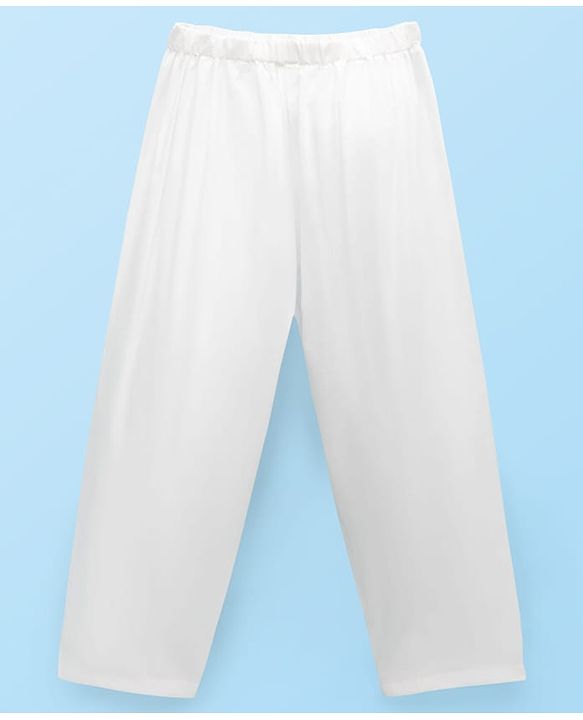 Babyhug Woven Full Sleeves Embroidered Kurta Pajama Set - White
