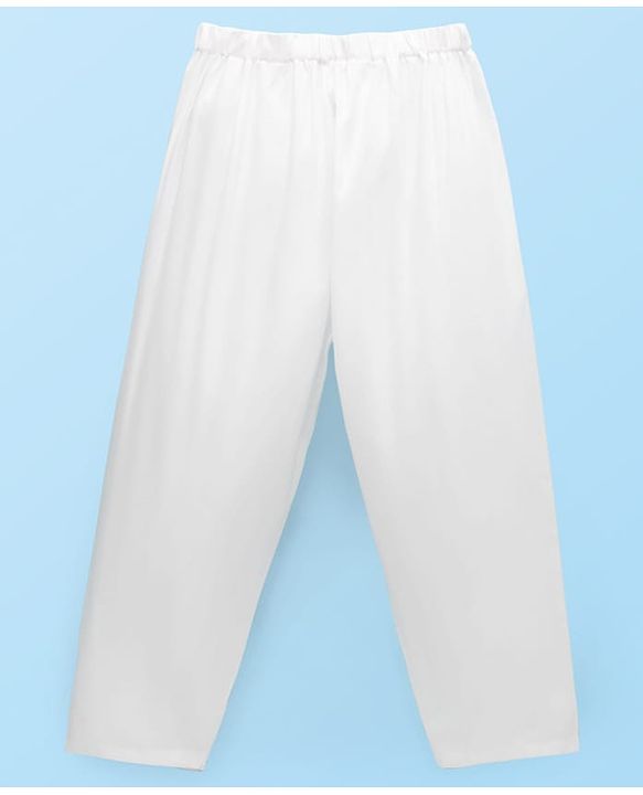 Babyhug Woven Full Sleeves Embroidered Kurta Pajama Set - White