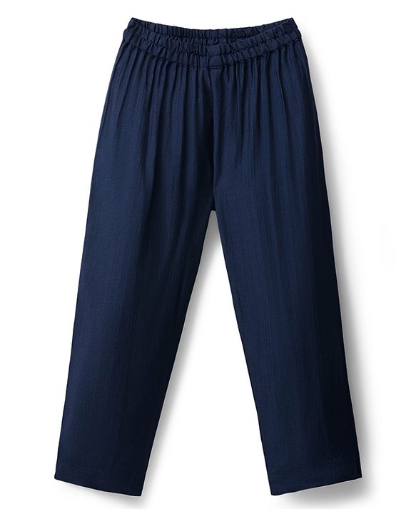 Babyhug Woven Full Sleeves Kurta Pajama Set with Embroidered Jacket - Navy Blue