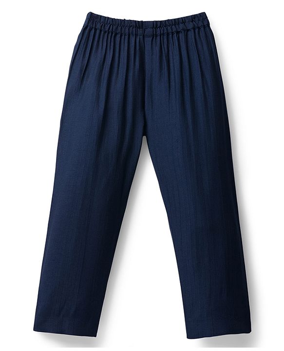 Babyhug Woven Full Sleeves Kurta Pajama Set with Embroidered Jacket - Navy Blue