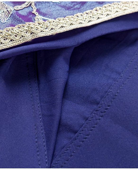 Babyhug Woven Half Puffed Sleeves Choli Lehenga Set with Dupatta & Floral Embroidery & Sequin Detailing - Navy Blue