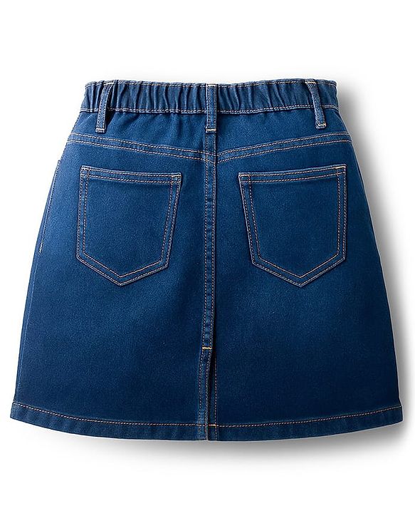 Pine Kids Denim Woven Solid Colour Skirt - Navy Blue
