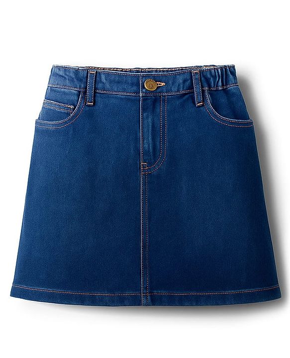 Pine Kids Denim Woven Solid Colour Skirt - Navy Blue