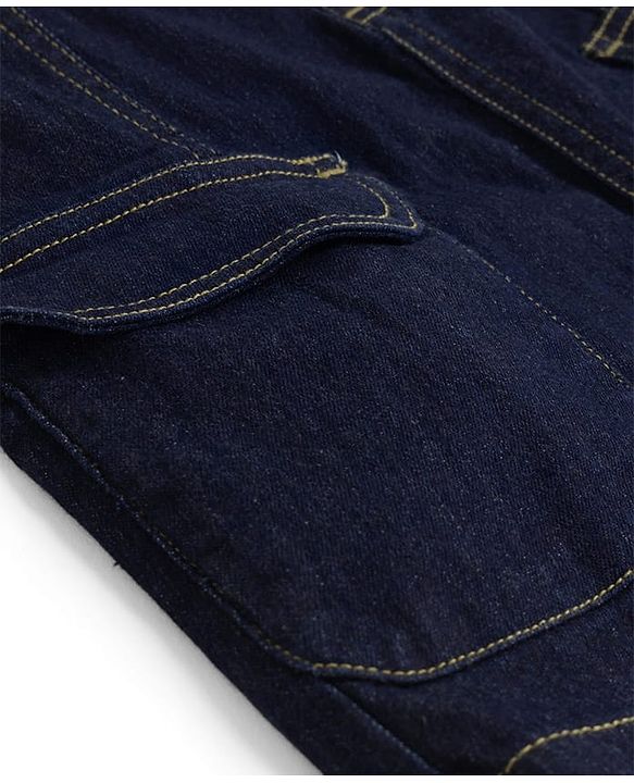 Pine Kids Denim Woven Solid Color Skirt with Pocket - Navy Blue
