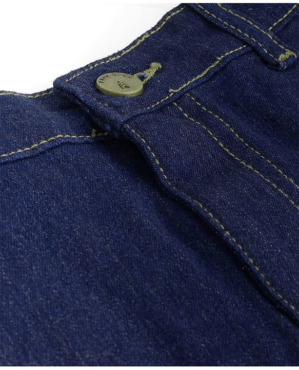 Pine Kids Denim Woven  Solid Color Skirt with Pocket - Navy Blue
