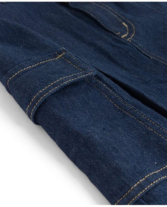 Pine Kids Denim Woven  Solid Color Skirt with Pocket - Navy Blue